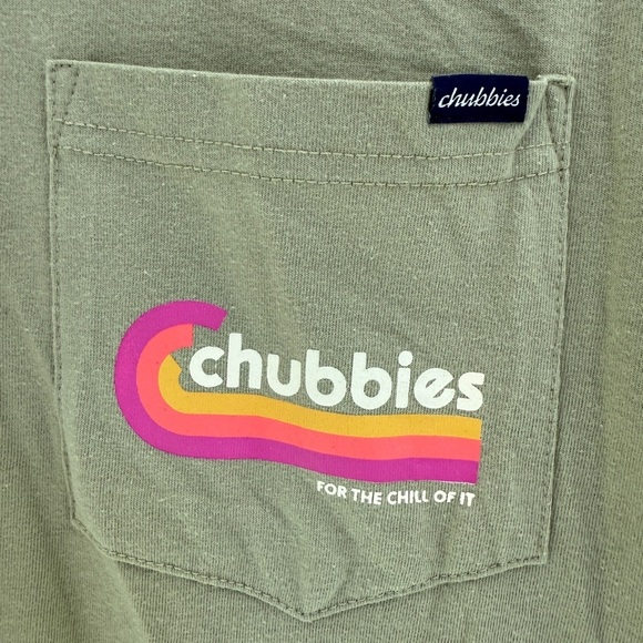 Chubbies Olive Tee with Logo Accent For The Chill of It Size Large - Picture 6 of 7